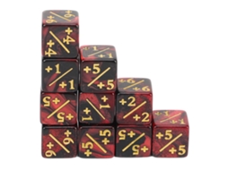 Vlrla-10pcs Dados De 6 Caras Operaciones Matemáticas Didácticos Acrílico Bicolor Para Enseñanza De Matemáticas Y Juego Rojo Negro