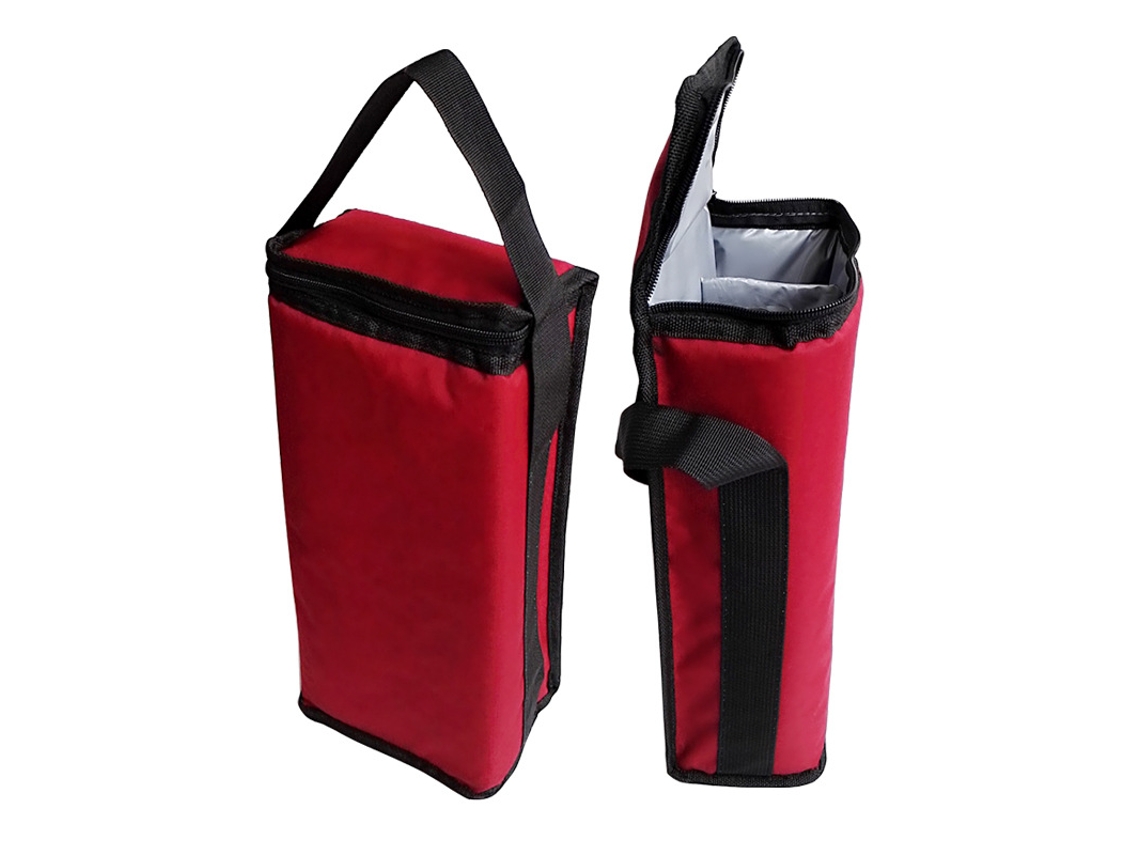 Bolsa para Refrigerar Vinho, Bolsa de Viagem para 2 Garrafas, Bolsa Térmica Portátil para Vinho, Presente Slowmoose (Vermelho)