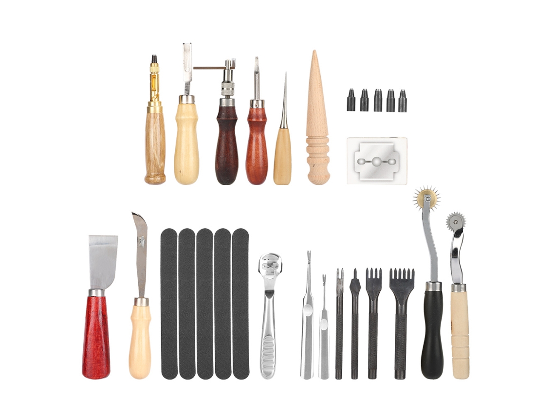 Conjunto De Ferramentas Laxiscreed Para Couro, 19 Peças, Ideal Para Costura Manual Artesanal