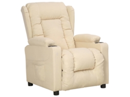 Vidaxl Poltrona Reclinável Tecido Cor Creme