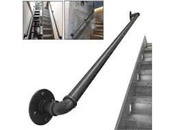 Mão De Ferro Galvanizada Rustica Para Escadas - Segura, Resistente À Oxidação, Instalação Fácil - Tamanhos 30 A 300cm