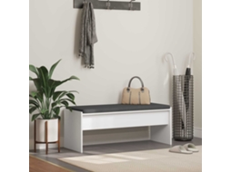 Vidaxl Banco De Hall Com Almofada Branco 103 X 38 X 40 Cm