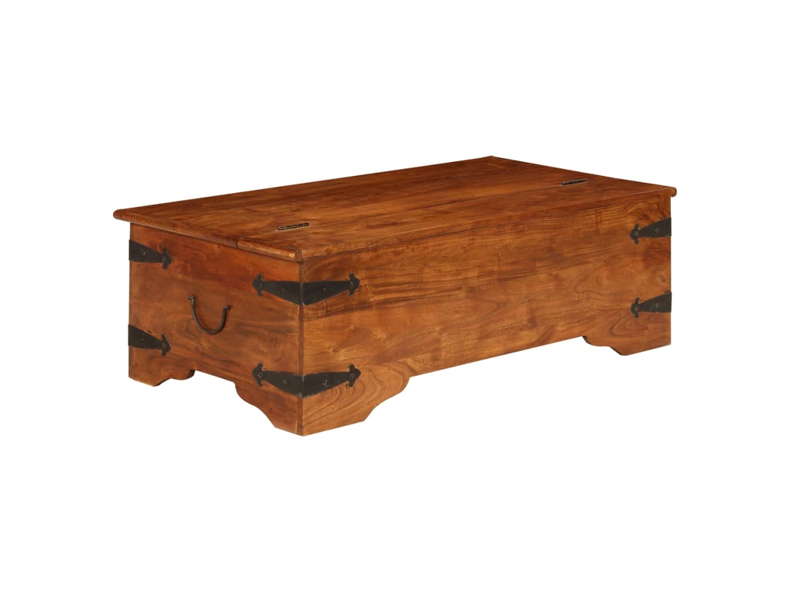 Vidaxl Mesa De Centro Acácia Maciça C/ Acabamento A Mel 110x55x35 Cm