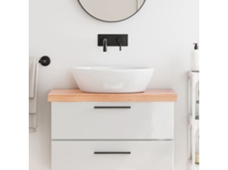 Vidaxl Bancada P/ Wc 80x30x(2-6) Cm Madeira Maciça Tratada Castanho