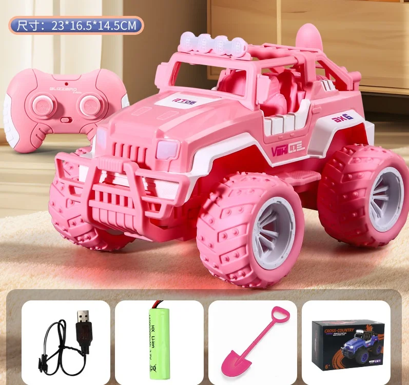 Carrinho de Brinquedo de Controle Remoto para Escalada em Terrenos Acidentados MDUG (rosa)