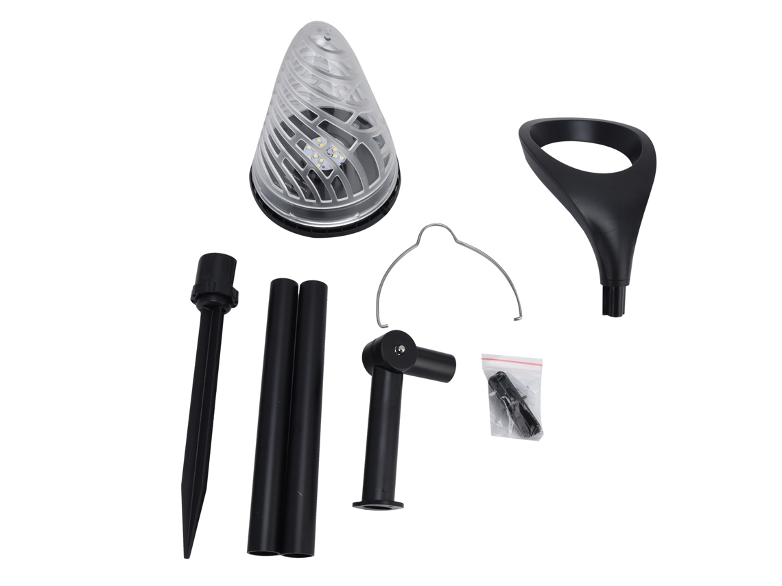Lâmpada solar para gramado LED IP55 impermeável com luz quente e branca para jardim paisagístico | S/MARCA