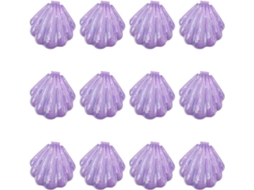 Conjunto De 12 Escovas Cabelo Em Formato Concha Mini Escova Roxa Galvanizada Com Espelho Dobrável Para Viagem Pente