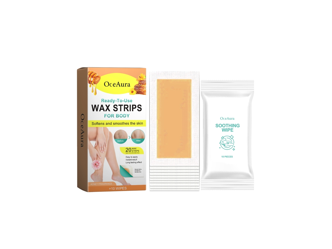 Depilação Sem Irritação com Fitas Oceaura Mel Suave, com LAXISCREED, para Corpo e Áreas Sensíveis