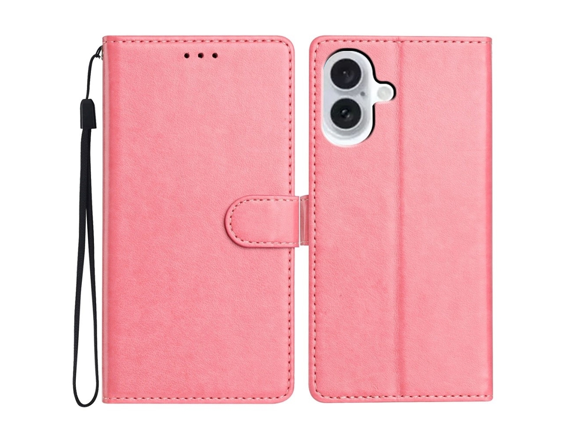 Capa De Couro Rosa Para Iphone 17