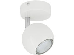 Candeeiro De Parede Orientável Em Metal Com 1 Foco Branco Ates Branco