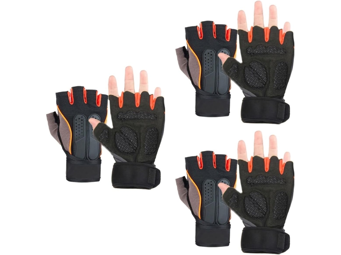 Vanzack 3-pares De Luvas Ar Para Levantamento Peso, Luvas De Treinamento Esportivo, Luvas Femininas Antiderrapantes Para