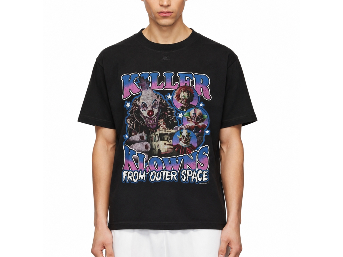 Rockinstone Killer Klowns Collage Black Adult T-shirt Size:m