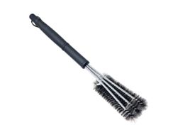 Conjunto de 3 escovas para limpeza de grelha, aço inox, com raspador AQUAFORGE