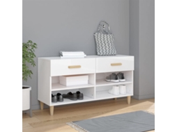 Vidaxl Sapateira 102x35x55 Cm Derivados De Madeira Branco Brilhante