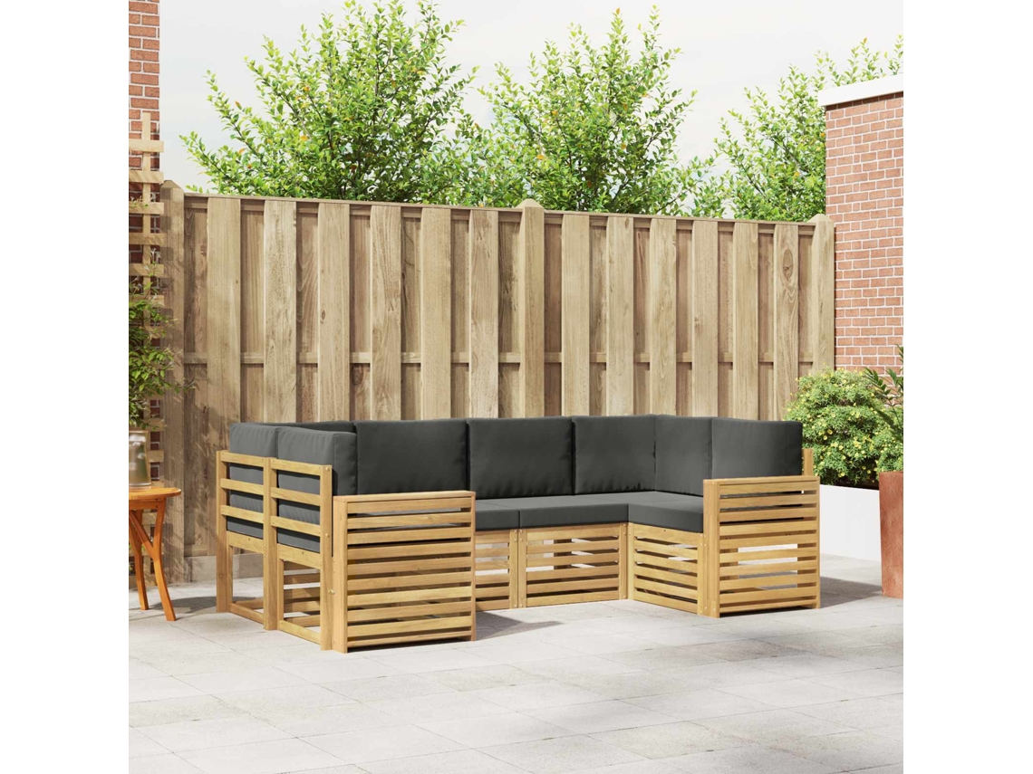 Vidaxl Conjunto De Sofás Para Exterior 6 Unid. Branco E Antracite