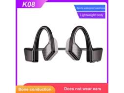 Auriculares Bluetooth K08 5.0 de Condução Óssea Estéreo Verdadeiro Sem Fio À Prova D'Água Preto