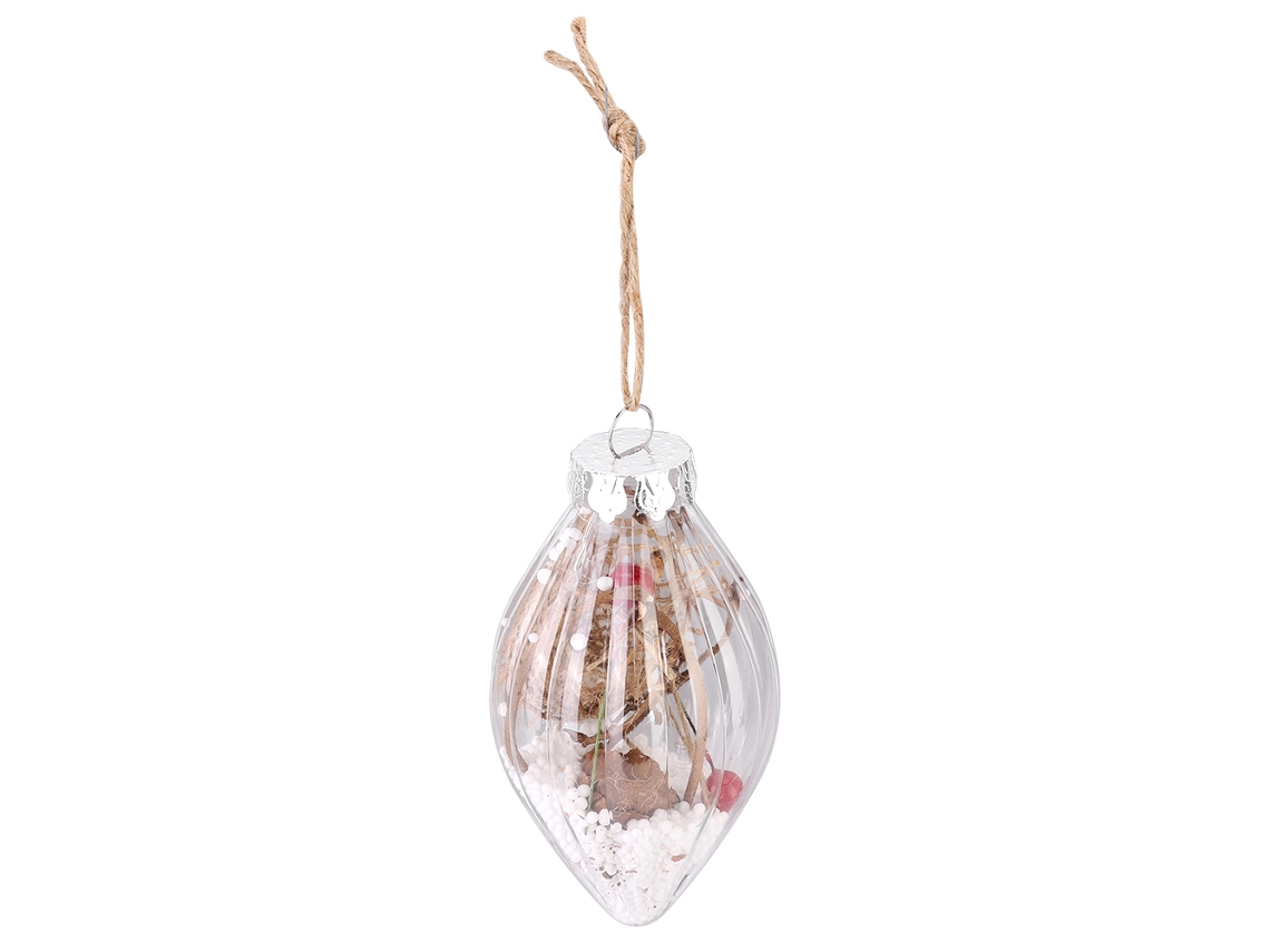 Laxiscreed Bola De Natal Transparente Com Listras Verticais E Cabeça Pontiaguda Para Diy