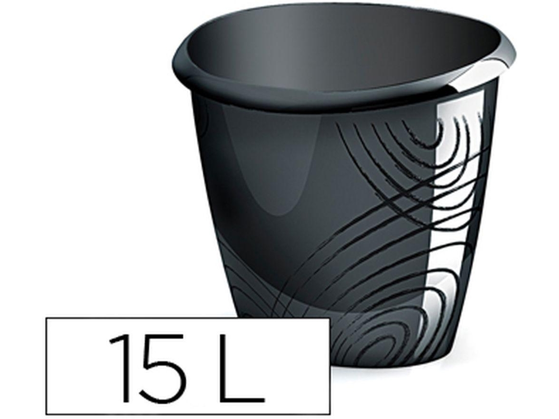 Cesto Plástico Cep Cor Preto Capacidadee 15 Litros