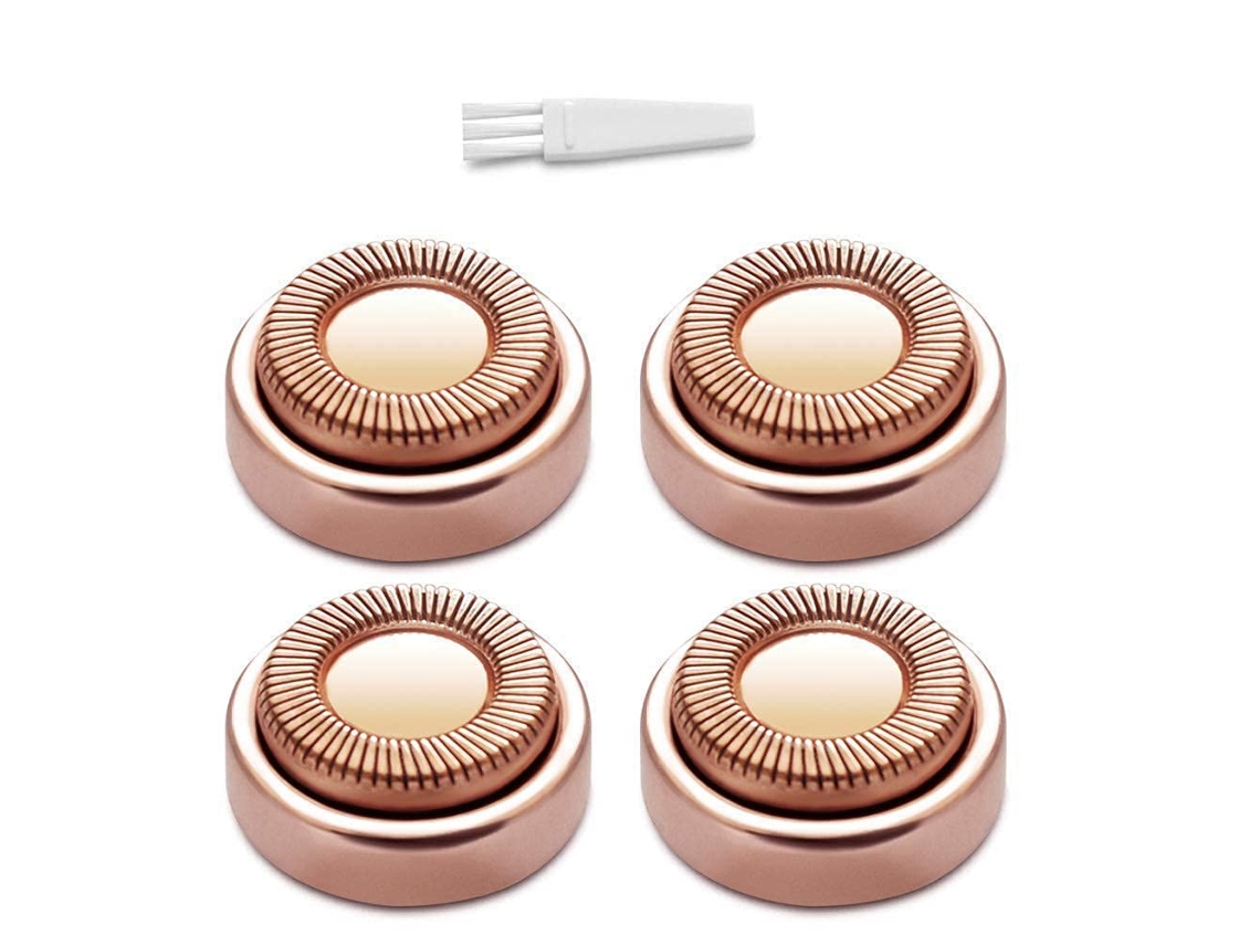Cabeças De Reposição Para Remoção De Pêlos Faciais, Para Mulheres, Para Limpeza De Lábios, Queixo E Bochechas, 4 Unidades, Douradas 18k
