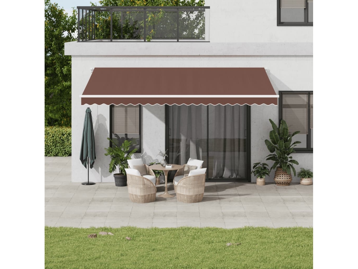 Vidaxl Toldo Retrátil Automático 500x350 Cm Castanho