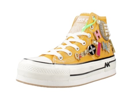 Sapatos De Mulher Nan-ku Tecido Amarelo (38)