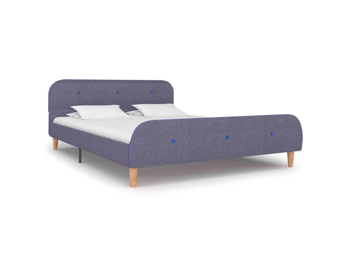 Cama Vidaxl Cinzeto Tecido (140x200 Cm)