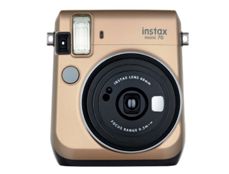 Máquina Fotográfica Instantânea   Instax Mini 70 (Dourado - Obturação: 1/2 a 1/400 sec. - 2x CR2/DL)