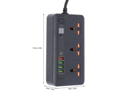 Laxiscreed Extensão Power 3000w Com Carregamento Rápido Usb Pd20w E Qc3.0