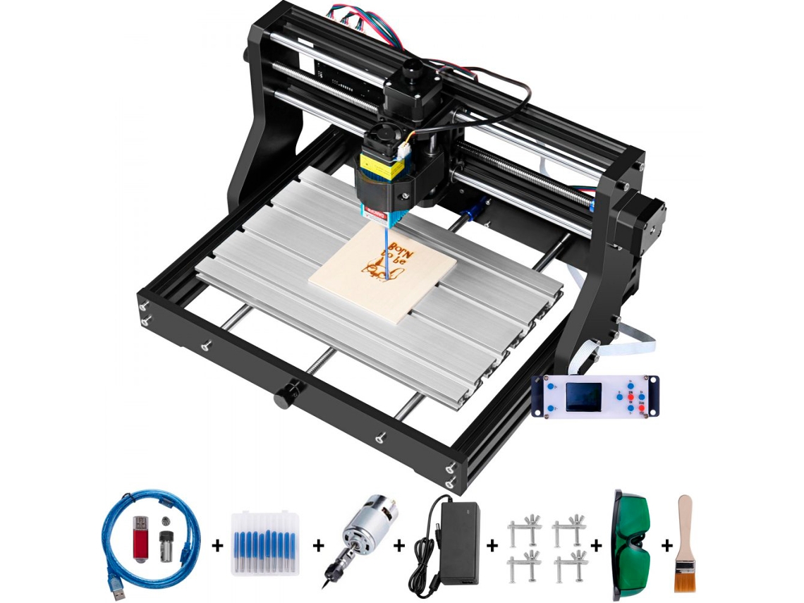 Máquina De Gravação Cnc 3018 Pro Com Laser 500 Mw Tekmaquinas