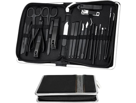 Kit de Manicure Profissional com 26 Peças, Conjunto Completo de Manicure e Pedicure em Aço Inoxidável, Estojo de Manicure Feminino Jaicom