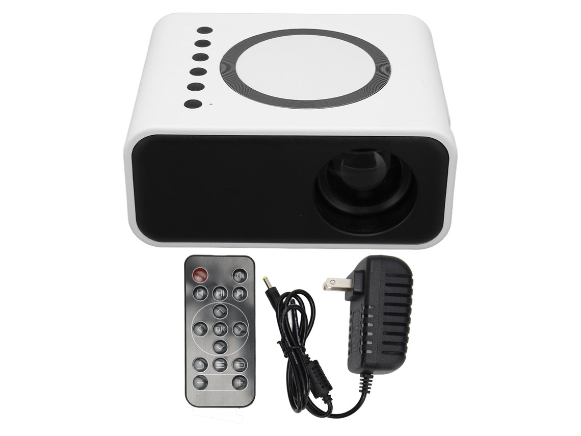 Mini Projetor Led Portátil Full Hd 1080p Para Cinema Em Casa, Compatível Com Ios, Android E Laptops, Branco, Com Plugue Americano.