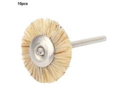 10 Peças De Escova De Polimento Desoxidante Com Cabo De Metal E Cabelo De Porco Branco 3*25mm Acessórios