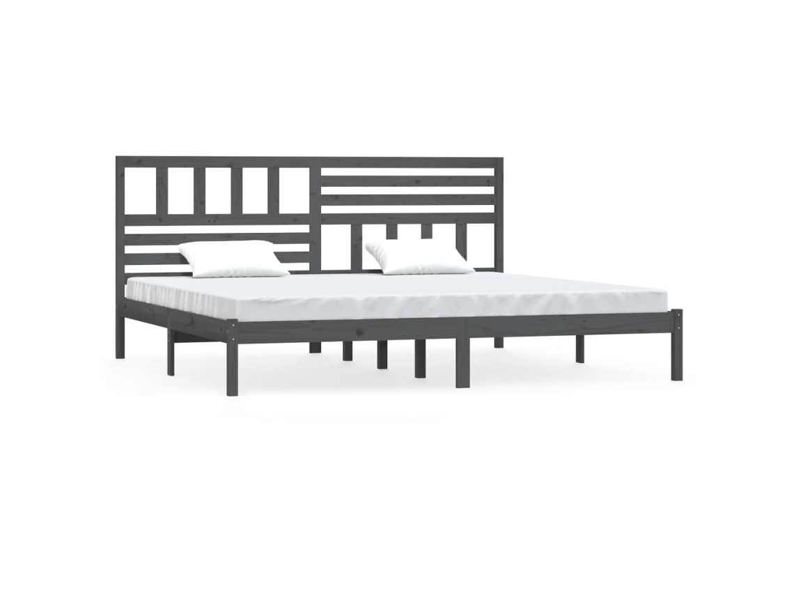 Bed Frame, Bed Frames Vidaxl Cinzeto Madeira De Pinho (200 X 200 Cm)