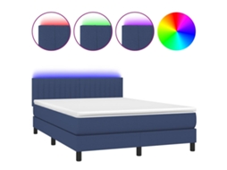 Box Spring Bed, Box Spring Beds Vidaxl Azul Tecido (140 X 200 Cm)