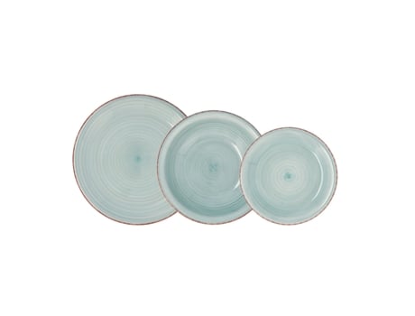 Conjunto de Louça Quid Vita Aqua Cerâmica Azul Se.