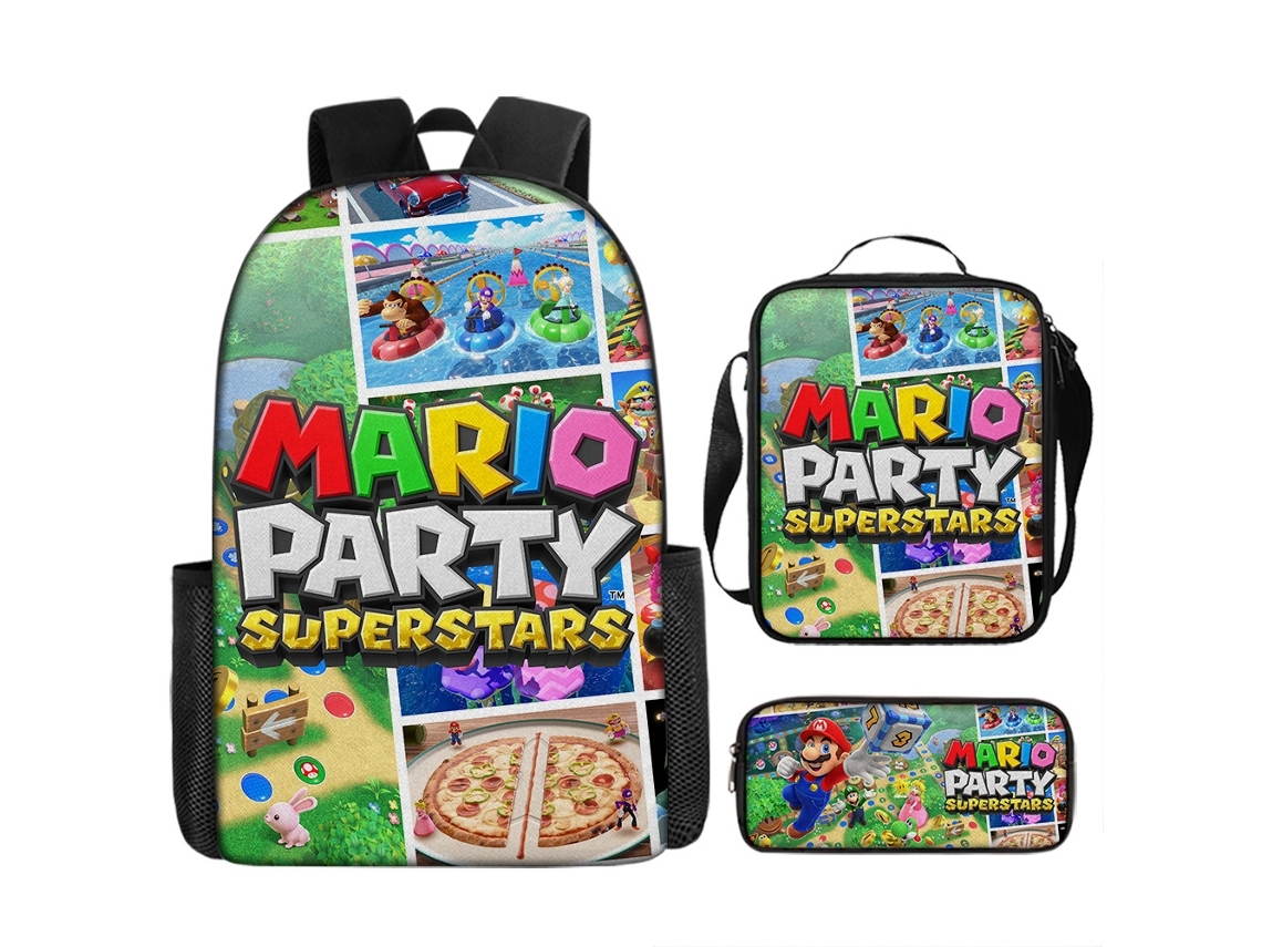 Conjunto De Três Peças De Mochila De Estudante  Mario47*