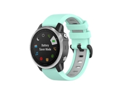 Pulseira De Relógio Lurelia Para Garmin Fenix 6s Em Silicone Cinza Azulado