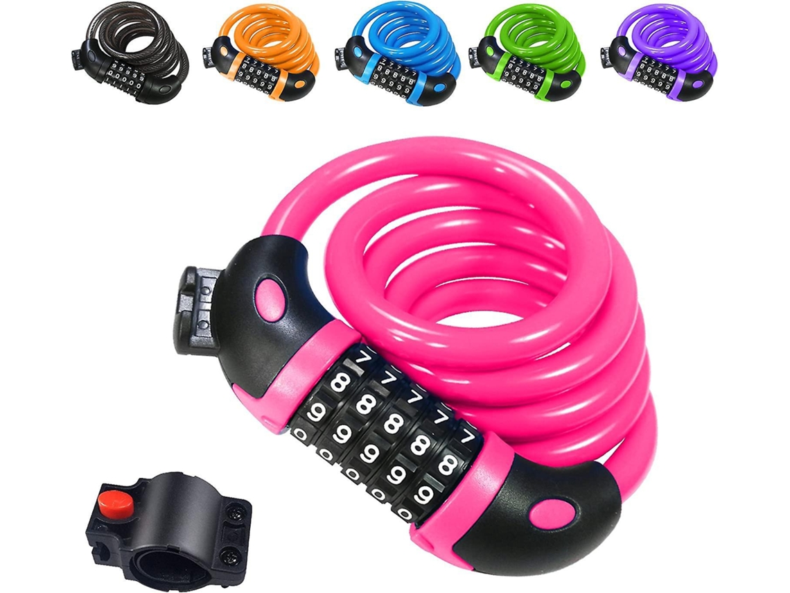 Cadeado de bicicleta (120 cm x 12 mm, código inteligente de 5 dígitos) para bicicletas, scooters, motocicletas e portões Slowmoose