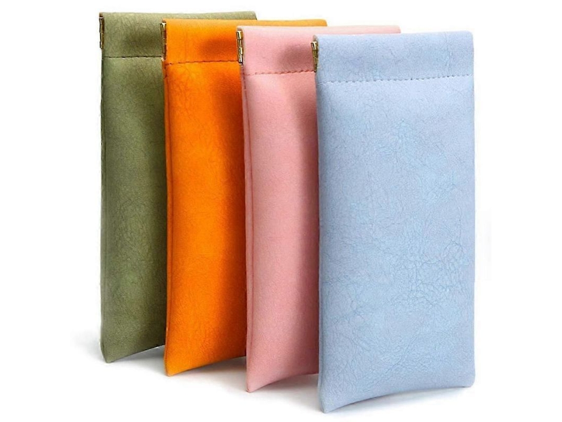 Estojo para Óculos 4 Pack, Estojo de Óculos Pu Macio para Mulheres Homens Portátil