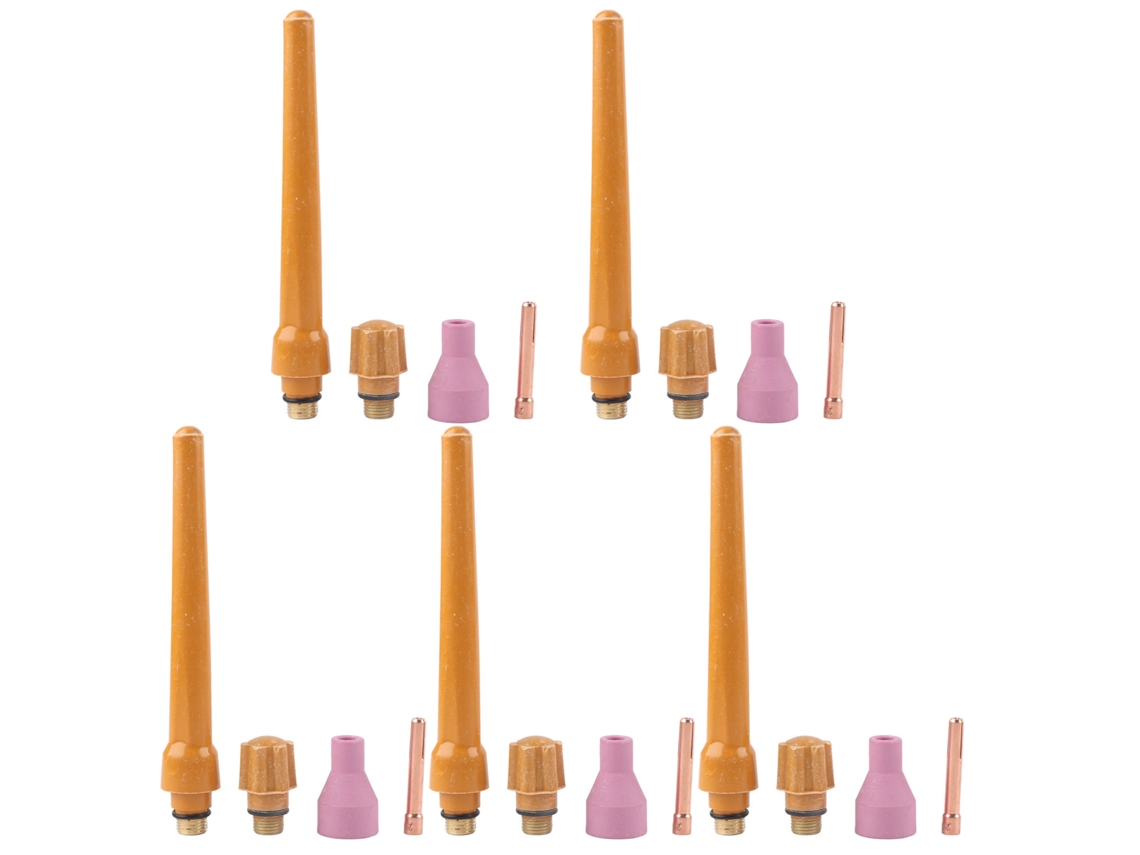 20 Peças De Consumíveis Para Soplete Tig Qq150: Bico Cerâmico, Caleya 2.0mm E Tampa Posterior Longa E Curta