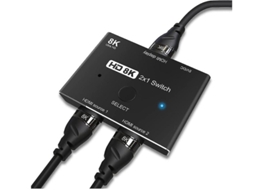 Chave Direcional Hdmi 2.1 Ultra Hd 8k De Alta Velocidade 48 Gbps 2 Em 1divisor Conversor Compatível Com Monitores De Projetor Xbox Ps5 Yizhood (preto)