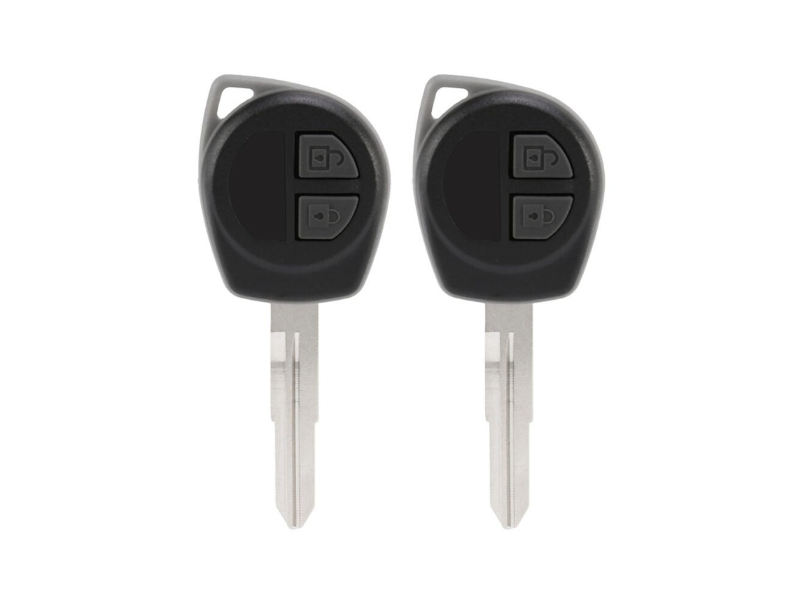 2x Capas Pretas para Chave Remota de 2 Botões (sem Corte) para Ignis, Alto, Sx4 e Agila (fob)