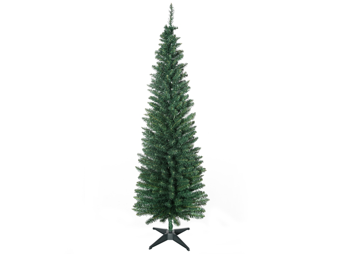 Árvore Natal Fina 180cm Base Dobrável, Galhos Realistas Verdes