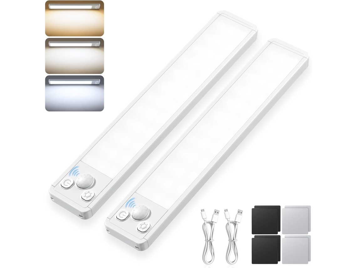 Fita Led, 2 Unidades, Recarregável, Fixação Magnética, Para Decoração De Móveis, Televisão, Prateleiras E Ambientes Internos