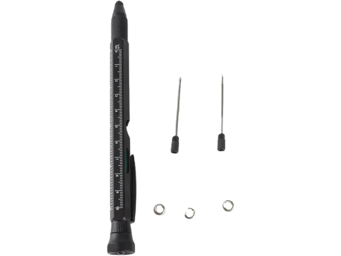 Caneta Multifuncional 12em 1-buachois, Com Led E Chaves De Fenda, Em Alumínio, Ideal Para Escritório E Atividades Ao Ar