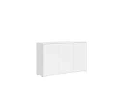 Aparador Com 3 Portas 130x40x83 Cm Lumina Branco Brilhante
