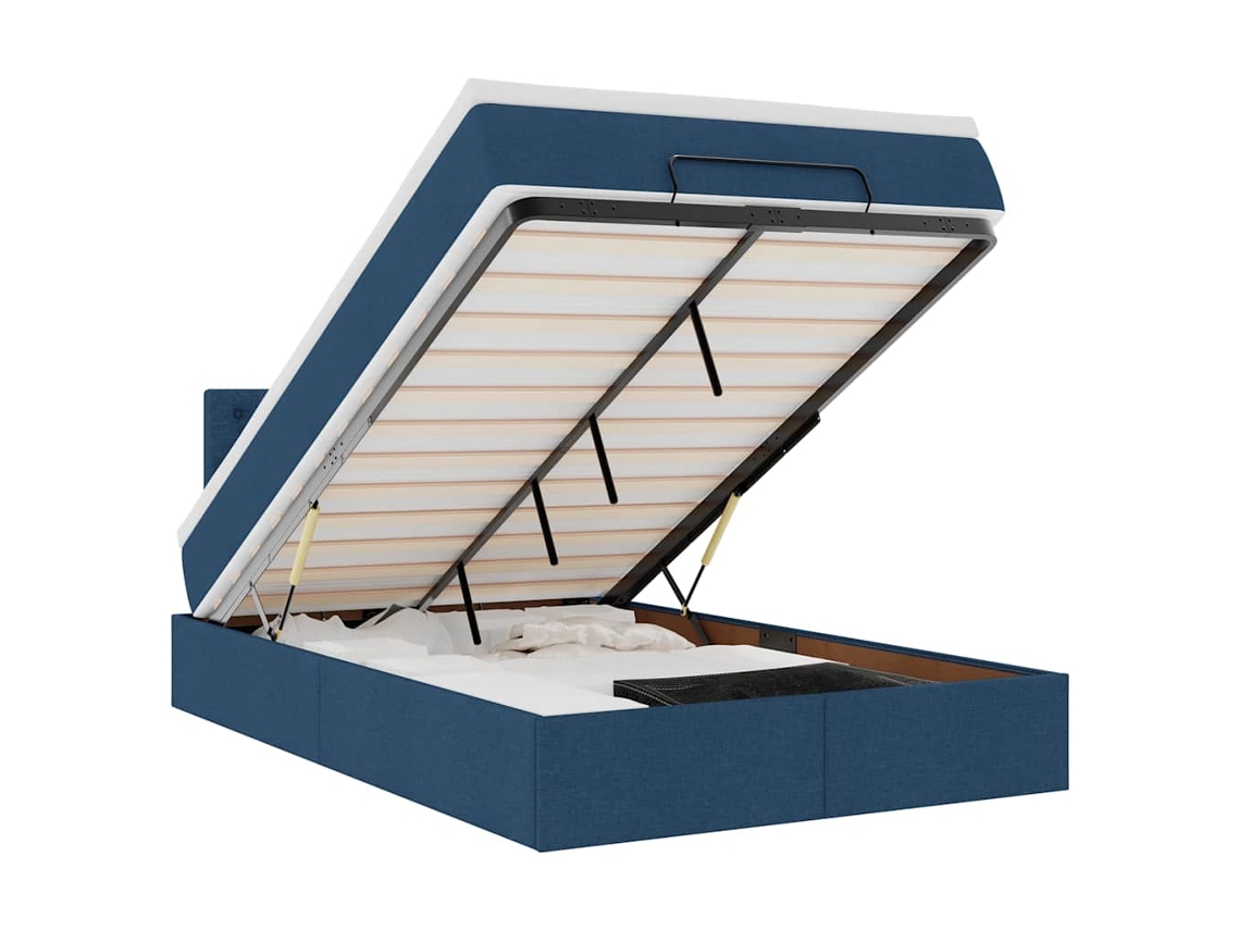 Ottoman Bed, Ottoman Beds Vidaxl Azul Tecido (120 X 190 Cm)