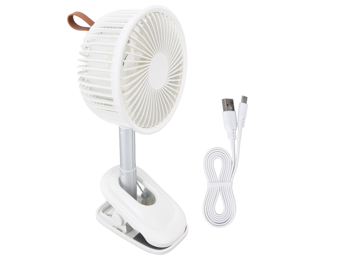 Ventilador de Mesa Clip On Usb 3 Modos de Velocidade Ajuste 360 Graus Fluxo de Ar Forte Branco | S/MARCA