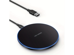 Carregador Sem Fio (preto Com Fio) De 30 W, Compatível Com Carregamento Rápido Sem Fio Qi, Com Indicador De Carregamento E Luz Led.