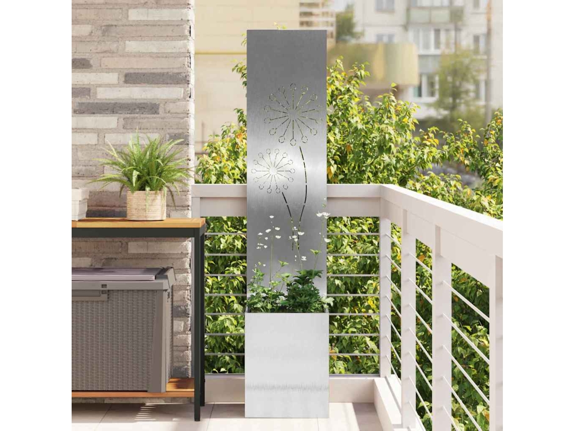 Vidaxl Tela De Privacidade Para Jardim Fretwork Prata 32 X 32 X 150 Cm